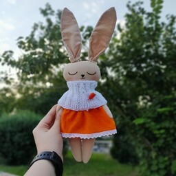 عروسک خرگوش پارچه ای مناسب سیسمونی 30 سانتی متری