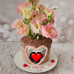 کیک تولد شکلاتی کیک گلدان  کیک گلدانی تصویری کیک روزمادر کیک تصویری با گل طبیعی  ارسال پس کرایه 