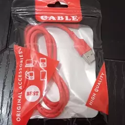 کابل شارژر  CABLE طرح پوست ماری رنگ قرمز