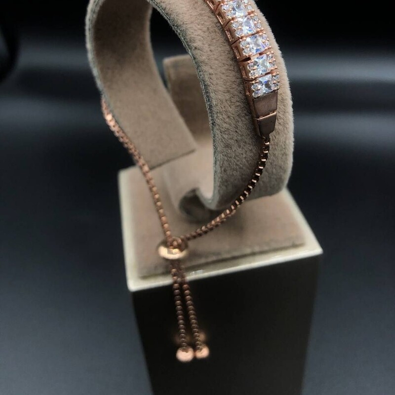 دستبند مارشالی جواهری ایتالیا نقره 925 عیار