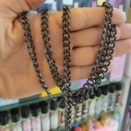 زنجیر و دستبند مشکی58سانتی  استیل مردانه رنگ ثابت و کیفیت عالی
