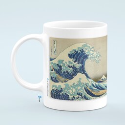 ماگ ساده طرح نقاشی موج عظیم کاناگاوا اثر هوکوسائی