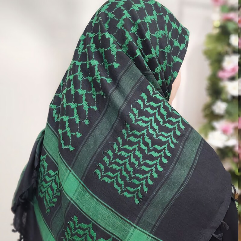 چفیه عربی سبز (چفیه سبز ) (1عددی) جنس اعلا ساخت کشور هند