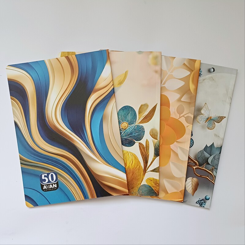 دفتر  نقاشی 50 برگ آوان جلد گلاسه طرح های سه بعدی کاغذ گرم بالا باکیفیت