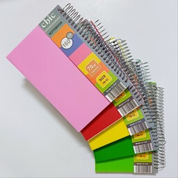 دفترچه یادداشت 160 برگ فنری جلد طلقی بغل بازشو دارای رنگبندی