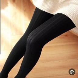 جوراب شلواری ساق شلواری بچگانه دخترانه جوراب دار گندمی سفید و مشکی پنتی سایزبندی