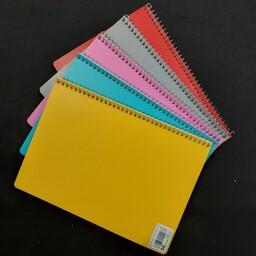 دفتر  100  برگ سیمی جلد طلقی PPبا کاغذ 70 گرم در رنگ های جذاب
