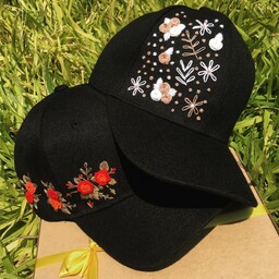 کلاه نقابدار گلدوزی شده در دو طرح گلدار 