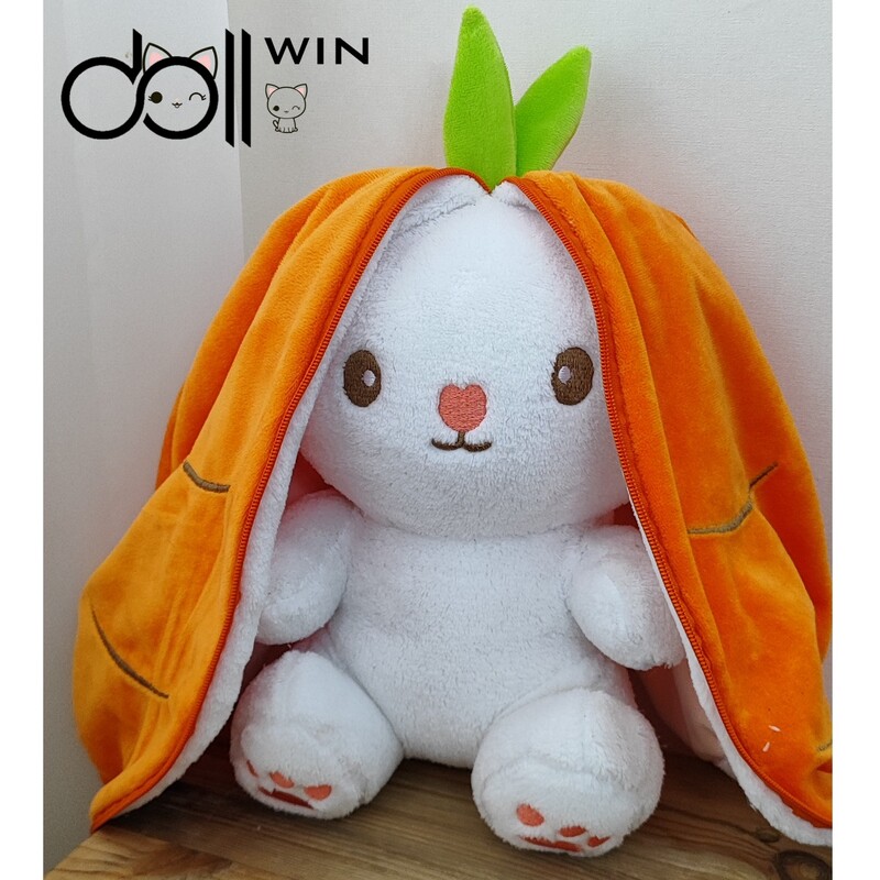 عروسک خرگوش میوه ای سوپرایز  هویجی زیپ دار هویج خرگوش سفید 