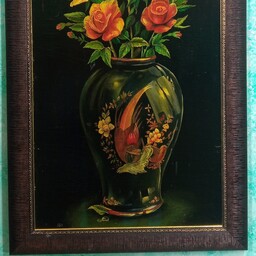 تابلوی نقاشی گل و گلدان 
