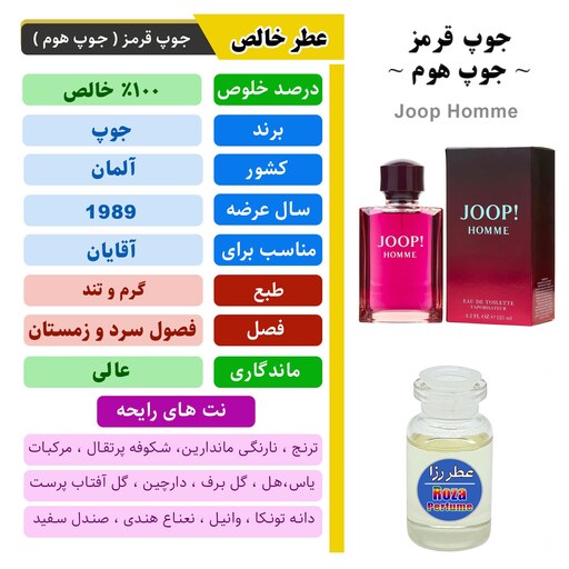 عطر گرمی و اسانس خالص ادکلن جوپ قرمز مردانه - عطر خالص جوپ هوم آقایان  قوی