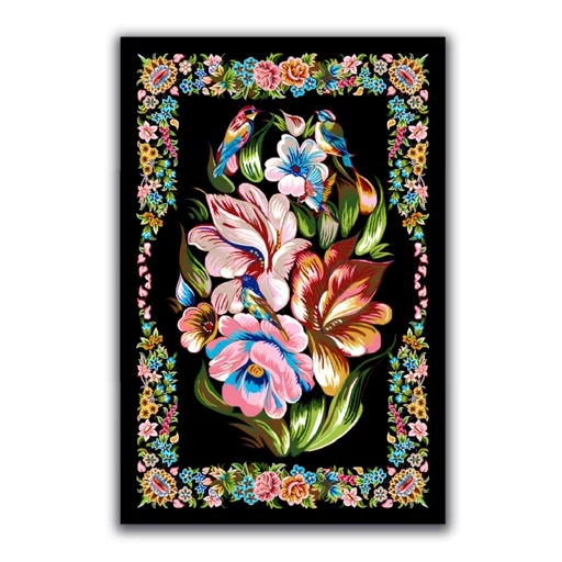 فرش چاپی مخمل طرح گل 017 (پس کرایه)