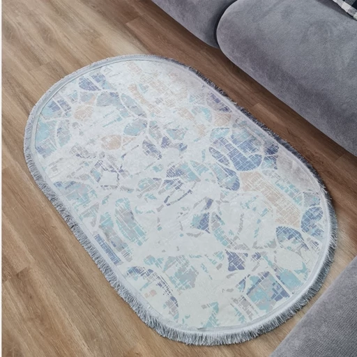 فرش چاپی مخمل بیضی مدرن (پس کرایه)