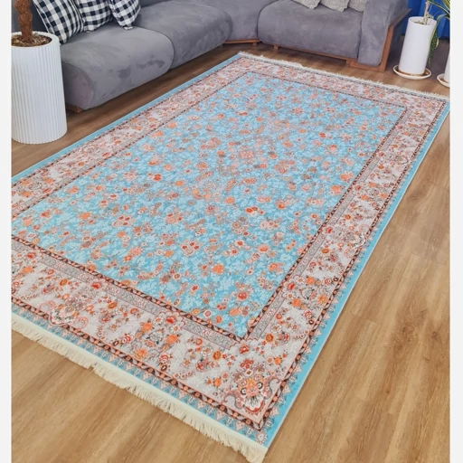 فرش چاپی هازان ترک فیروزه ای 095 (پس کرایه)