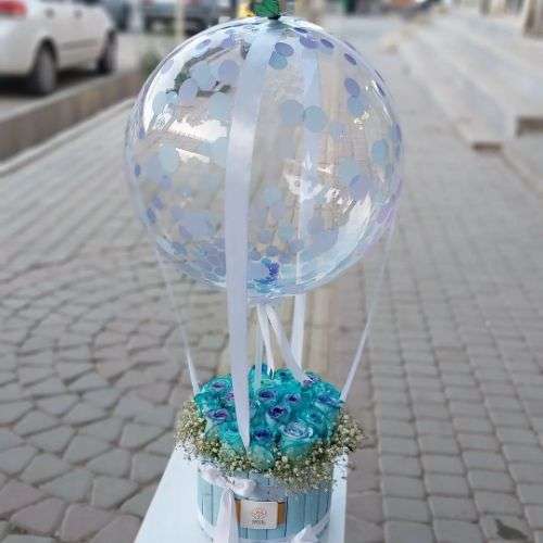 گل رز آبی فیروزه ای طبیعی a1143