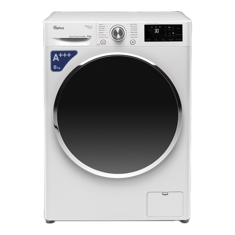 ماشین لباسشویی جی پلاس 8 کیلویی مدل GWM-M880W-IND سفید