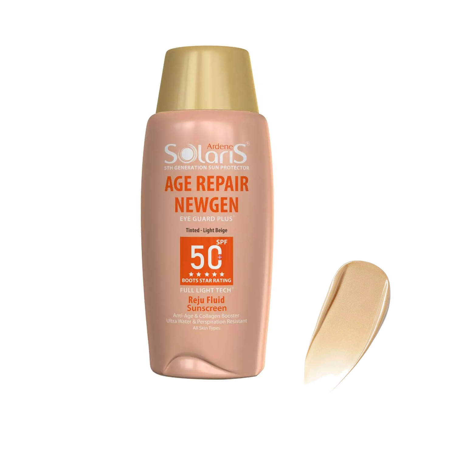فلوئید ضد چروک و ضد آفتاب SPF50 رنگی آردن سولاریس مدل Age Repair newgen حجم 75 میلی لیتر