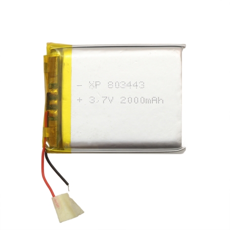 باتری لیتیوم پلیمر 3.7v ظرفیت 2000mAh کد 803443