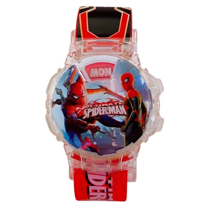 ساعت مچی دیجیتال پسرانه مدل کوارتز بند سیلیکونی قاب اسپینری طرح مرد عنکبوتی کد 1.1