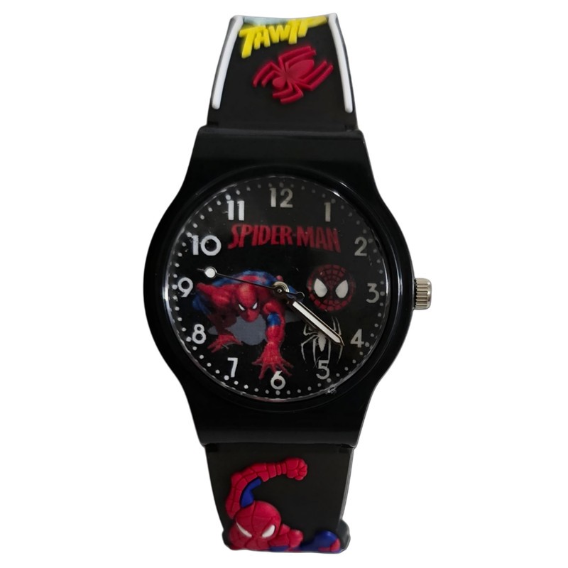 ساعت مچی عقربه ای بچگانه مدل بند سیلیکونی طرح مرد عنکبوتی کد 3