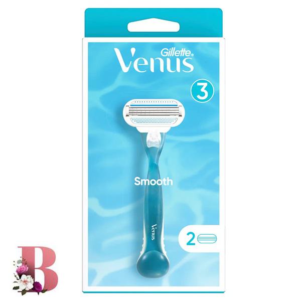 خودتراش 3 لبه ونوس ژیلت مدل smooth همراه با 2 یدک | Gillette Venus Smooth Razor 2 Blades