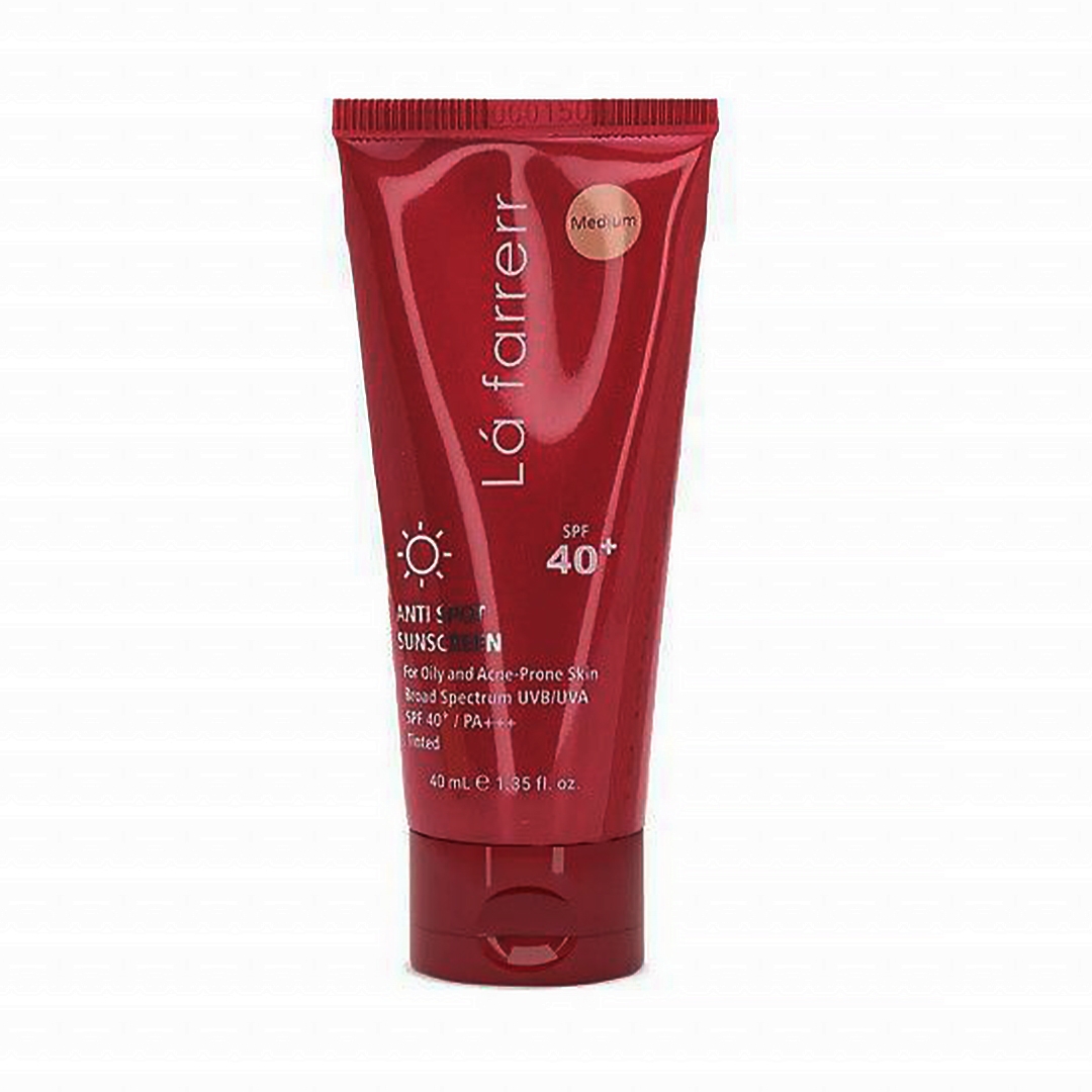 کرم ضد آفتاب و ضد لک فاقد چربی SPF 40 لافارر مناسب پوست چرب و مستعد آکنه حجم 40 میلی لیتر - رنگ متوسط