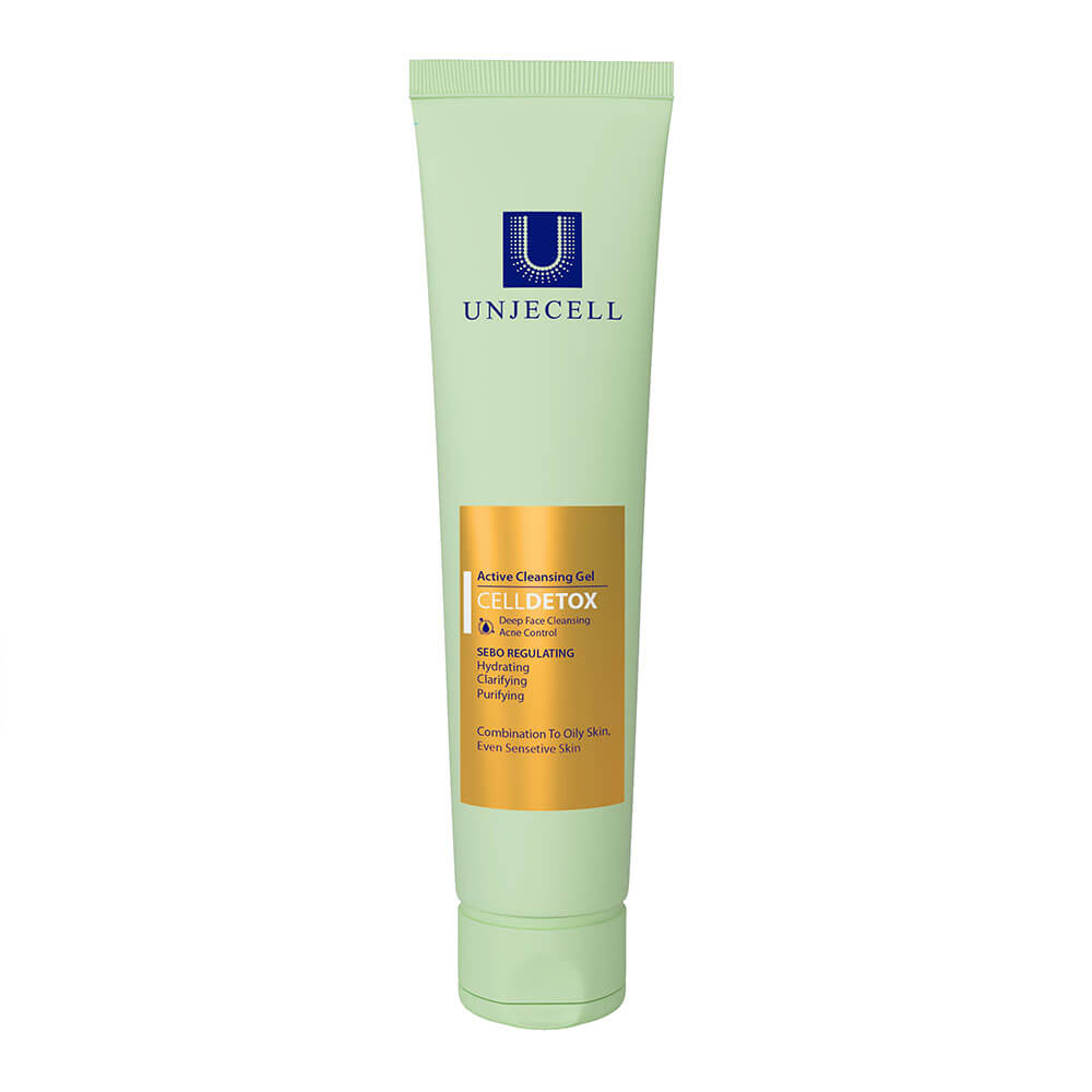 ژل شستشوی صورت اکتیو آنژسل مناسب پوست چرب و مختلط حجم 100 میلی لیتر | Unjecell CellDetox Active Cleansing Gel 100 ml