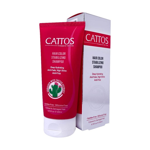 شامپو فاقد سولفات مناسب موهای رنگ شده و آسیب دیده کاتوس 200 میلی لیتر | Cattos Colored And Damaged Hair Shampoo 200 ml