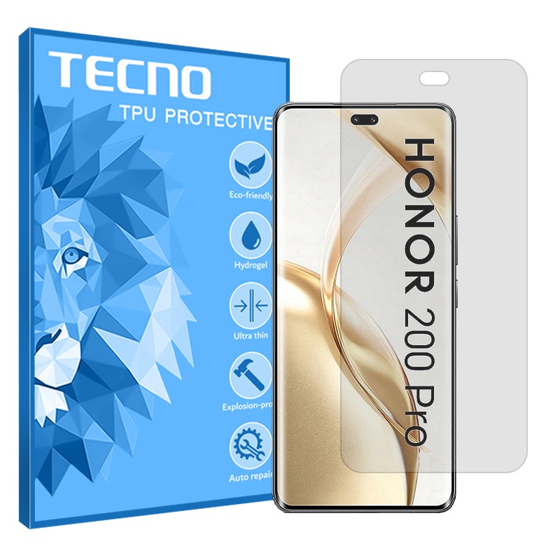 گلس آنر 200 پرو مدل شفاف هیدروژلی (گلس Honor 200 pro براق) برند تکنو 