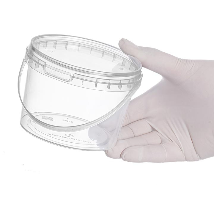 ظرف یکبار مصرف مایکروویوی گرد 610 طب با درب (200عددی)