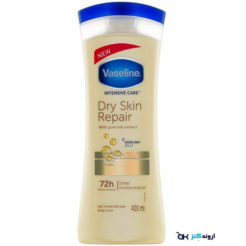 لوسیون بدن وازلین مدل Dry Skin Repair مناسب برای پوست های خشک