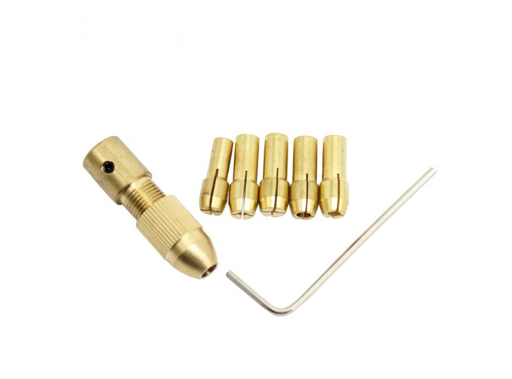 ست سه نظام پنج سر با قطر شافت 2.5mm  و سایز مته 0.8 تا 3mm
