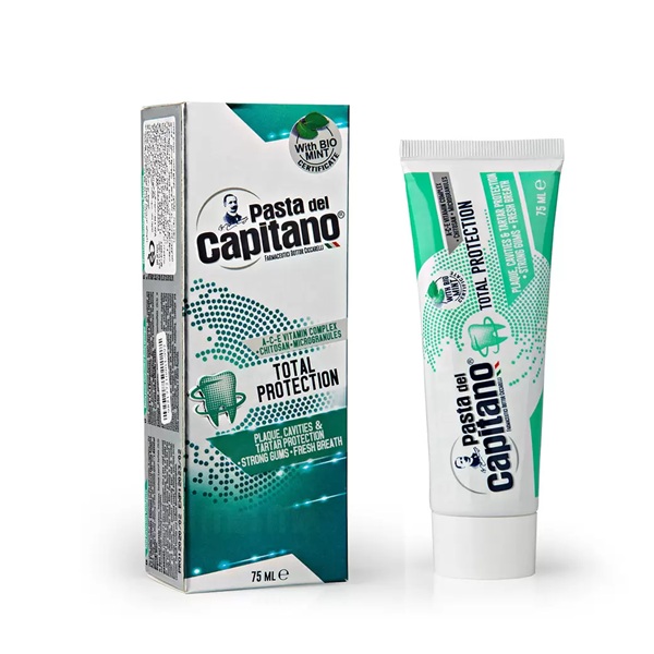 خمیر دندان محافظ کامل پاستا دل کاپیتانو 75 میلی لیتر | pasta del capitano total protection toothpaste with bio mint 75ml