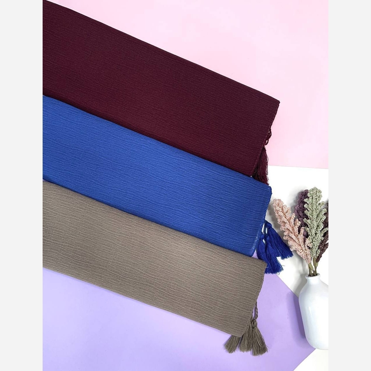 روسری کریشه درختی منگوله دار