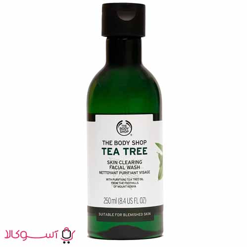 ژل شستشوی صورت بادی شاپ مدل tea tree حجم 250 میل در آسوکالا