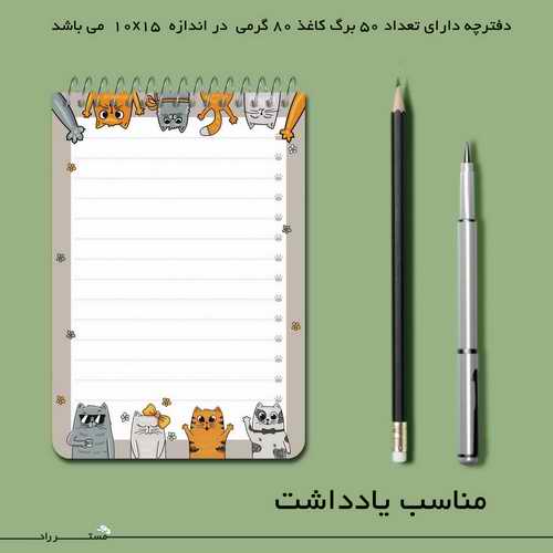 دفترچه یادداشت مستر راد طرح گربه فانتزی کد fiory 1774