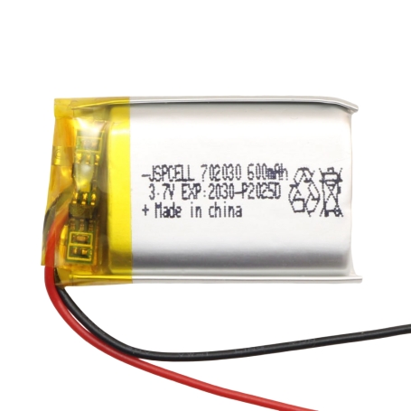 باتری لیتیوم پلیمر 3.7v ظرفیت 600mAh کد 702030