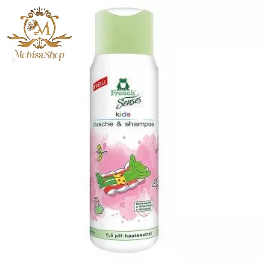 شامپوی سر و بدن گیاهی کودک فرش frosch مدل Sensitive برای پوست حساس حجم 300 میل