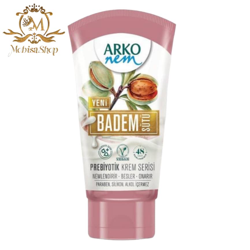 کرم مرطوب کننده بدن آرکو arko شیر بادام 60 میلی لیتری