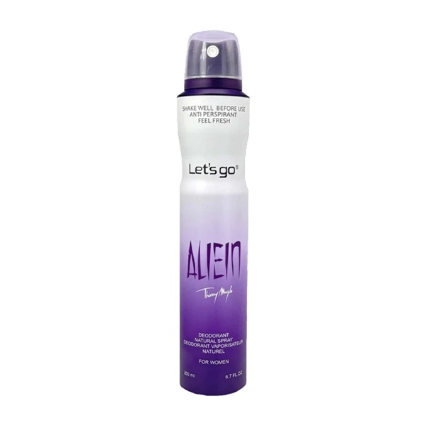 اسپری خوشبو کننده بدن زنانه lets go لتس گو مدل alien حجم 200 میلی لیتر | Let's Go women's Body Deodorant Spray Model ali