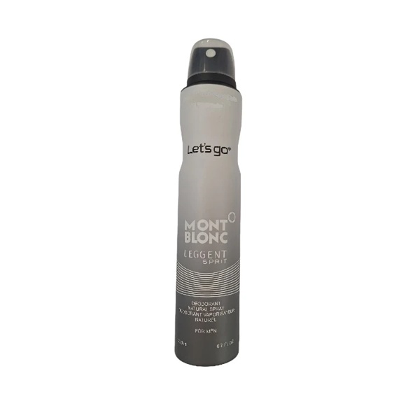 اسپری خوشبو کننده بدن مردانه lets go لتس گو مدل mont blanc حجم 200 میلی لیتر | Let's Go men's Body Deodorant Spray Model