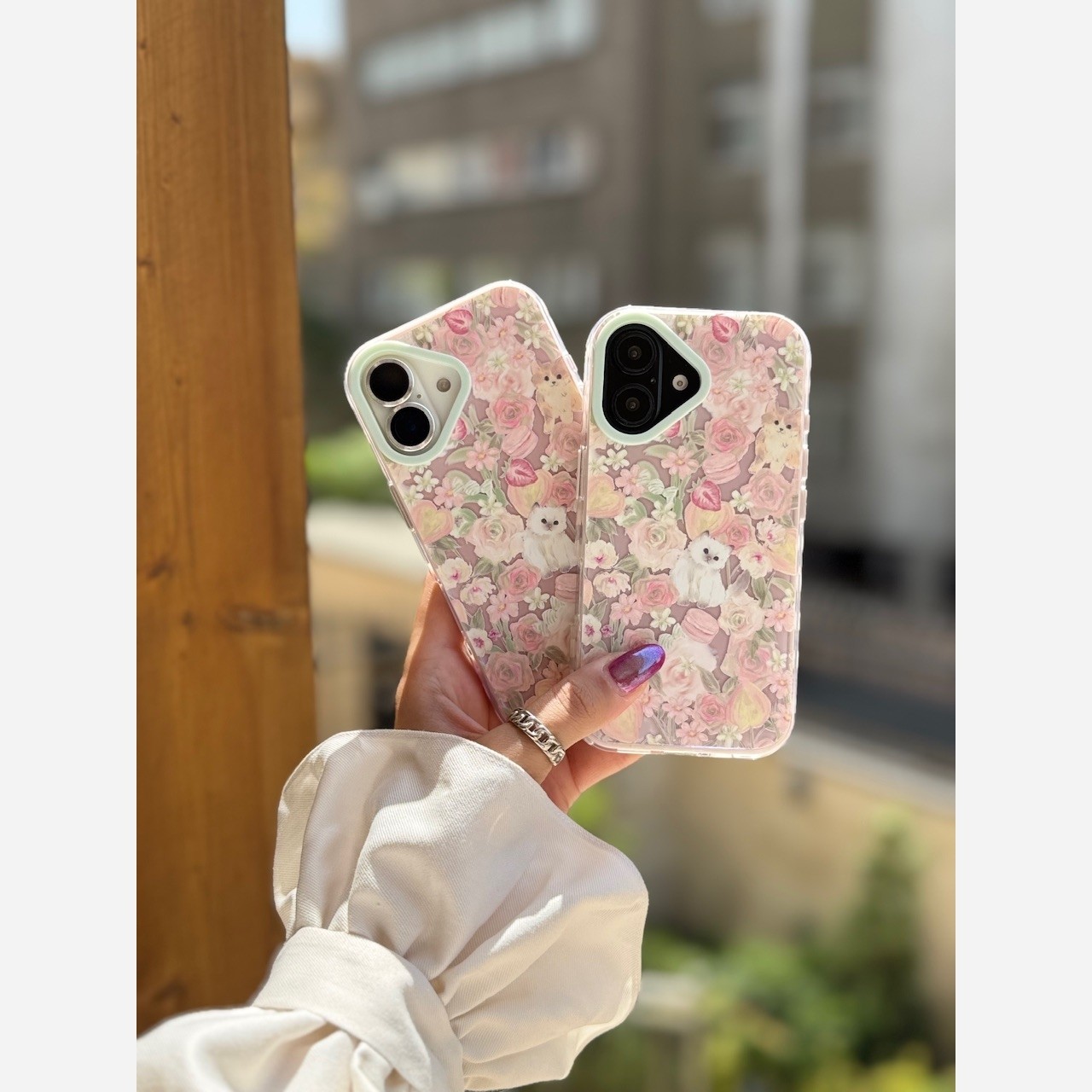 قاب گوشی موبایل آیفون iphone16/16p/16pm گل و گربه ارسال رایگان کد 2061M