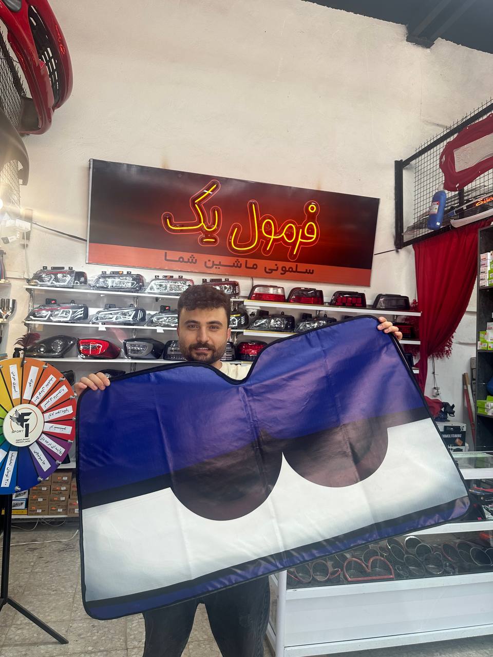 پرده افتابگیر شیشه جلو طرح دار