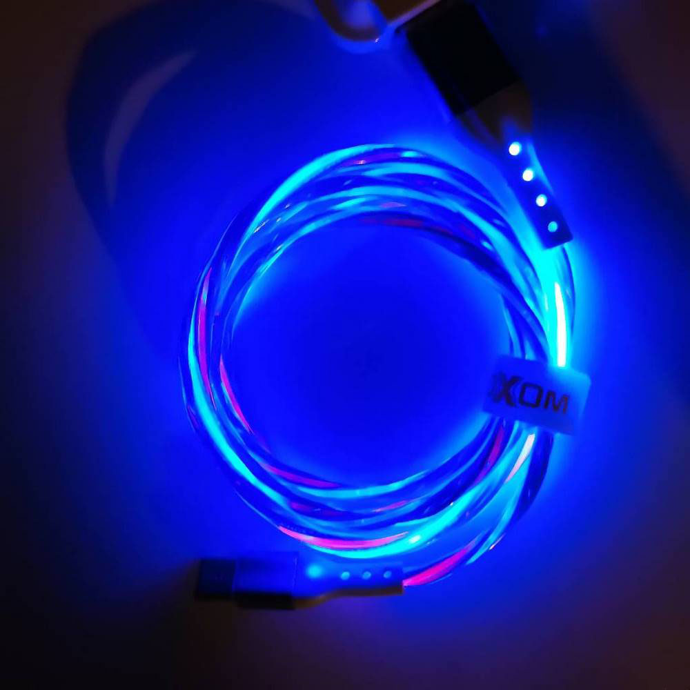 کابل درخشان USB به USB-C موکسوم مدل MX-CB68 LED با طول 1 متر
