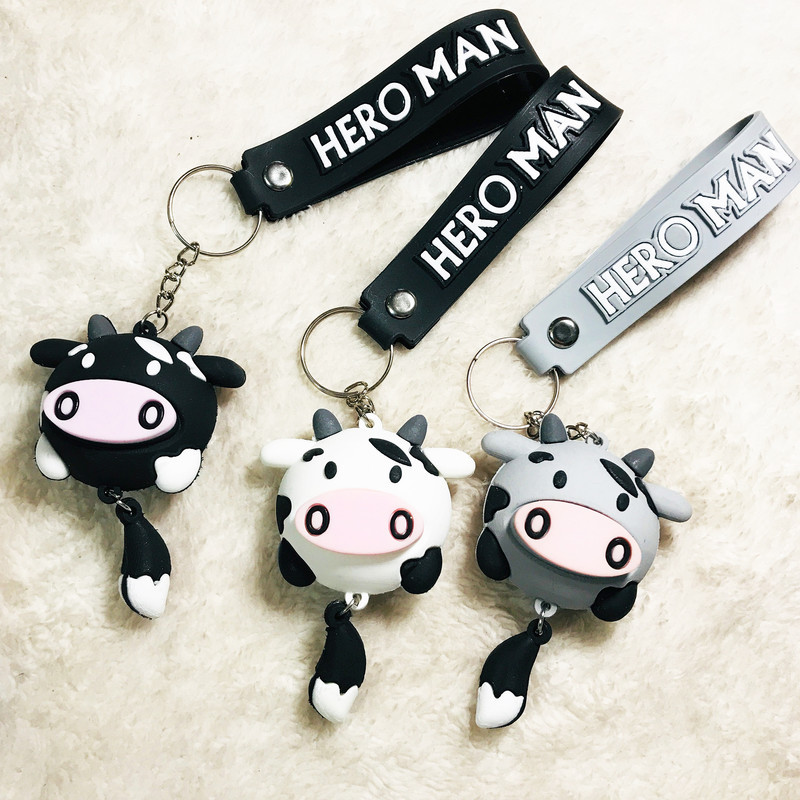 جاکلیدی سیلیکونی فانتزی طرح گاو Creative Cartoon Cute Cow Keychain Pendant