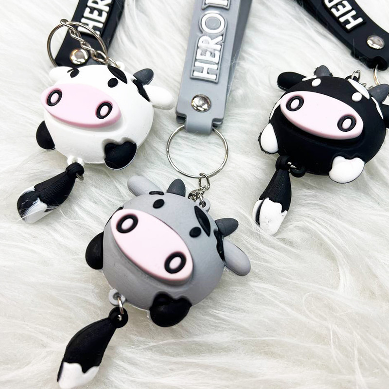 جاکلیدی سیلیکونی فانتزی طرح گاو Creative Cartoon Cute Cow Keychain Pendant