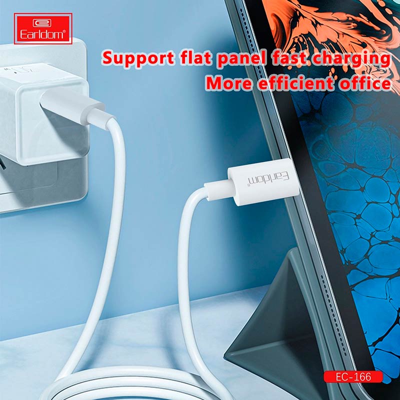 کابل دو سر تایپ سی 60 وات USB-C ارلدام مدل EC-166c PD60W طول 1 متر