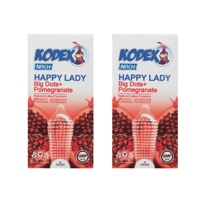 کاندوم خاردار هپی لیدی کدکس Kodex Nach Happy Ladyبسته 10عددی 6989