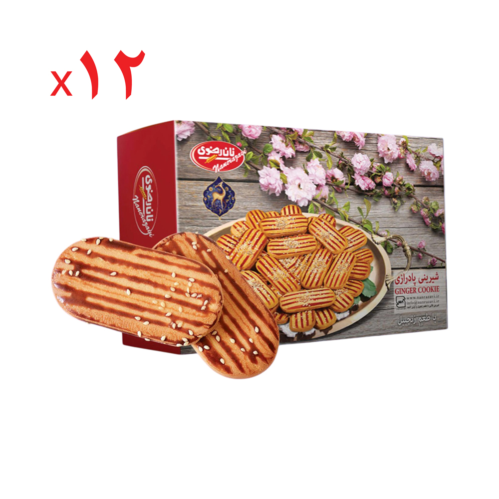 شیرینی پادرازی زنجبیلی نان رضوی 450 گرم - کارتن 12 عددی