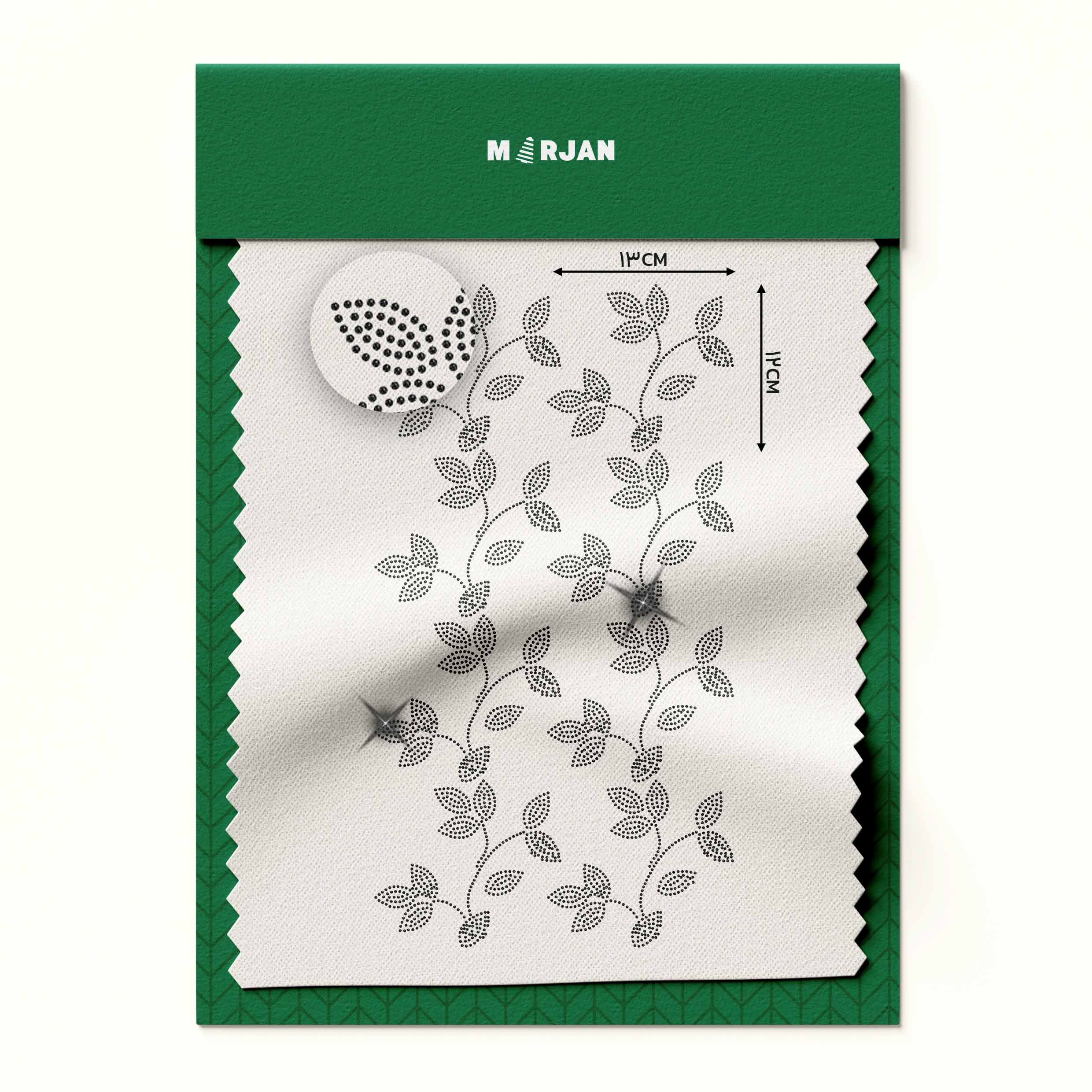 نگین حرارتی  طرح برگ مشکی715(بسته 10 ورقی) 27